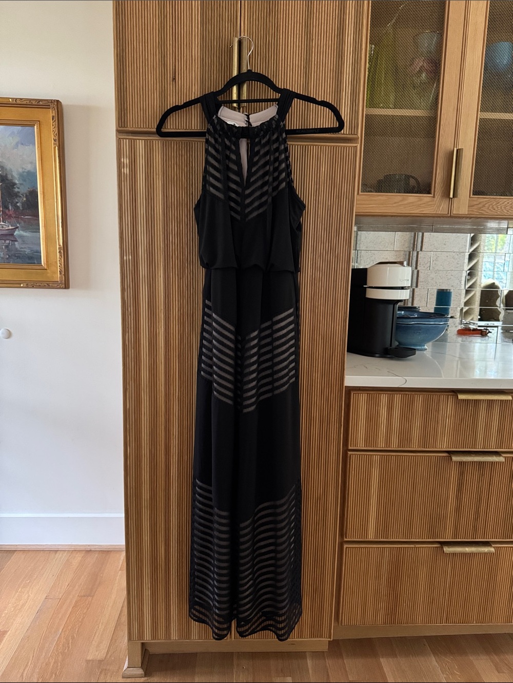 London Times Petites Black Formal Halter Dress